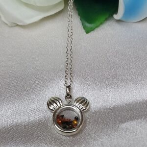 Silver Mickey Mouse Pendant Necklace
